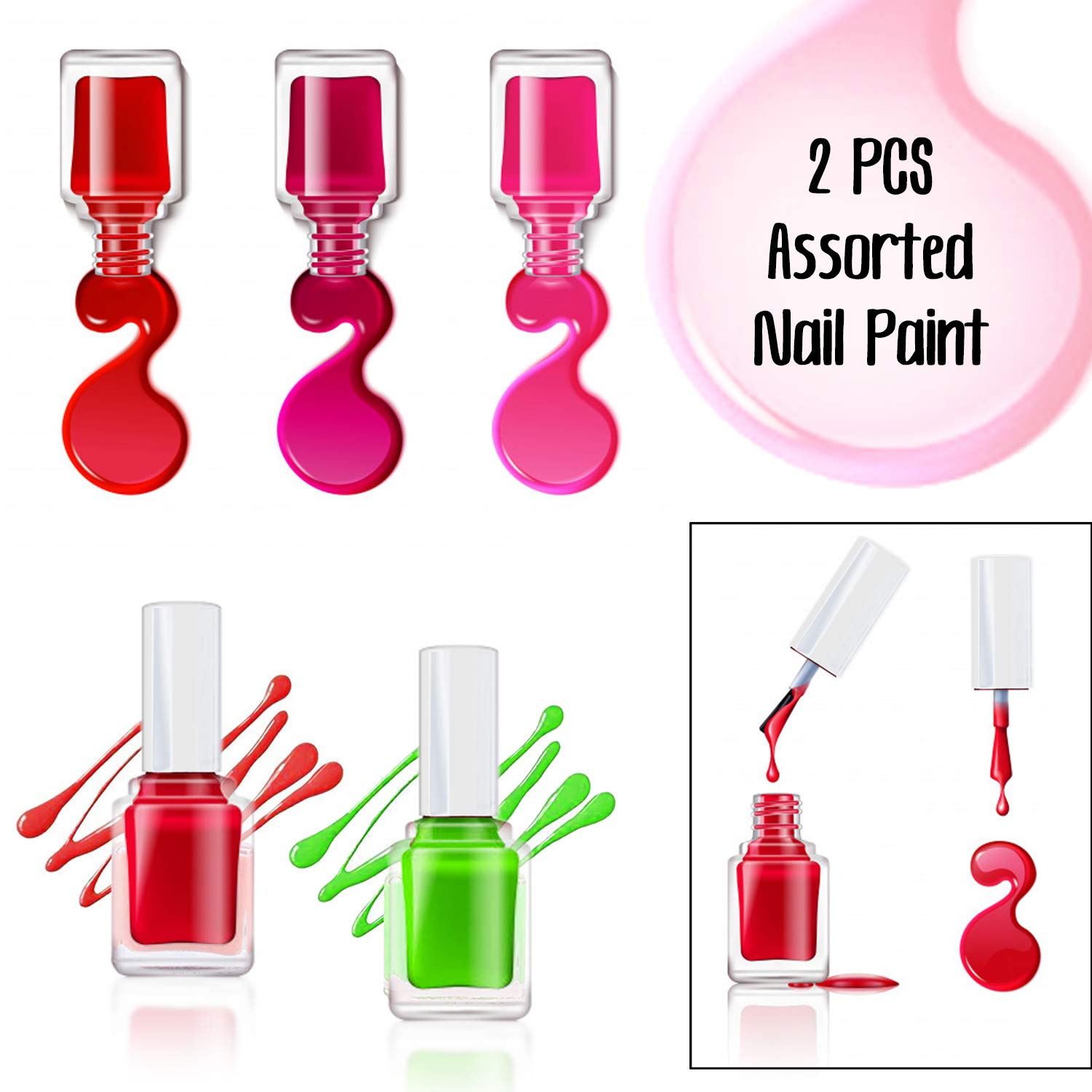 Happy Chocolate Day Love Only You Greeting Card with 2 Long-Lasting Nail Polish Set - Multicolor Combo Gift for Women | Valentine's Day, Anniversary & Romantic Occasions