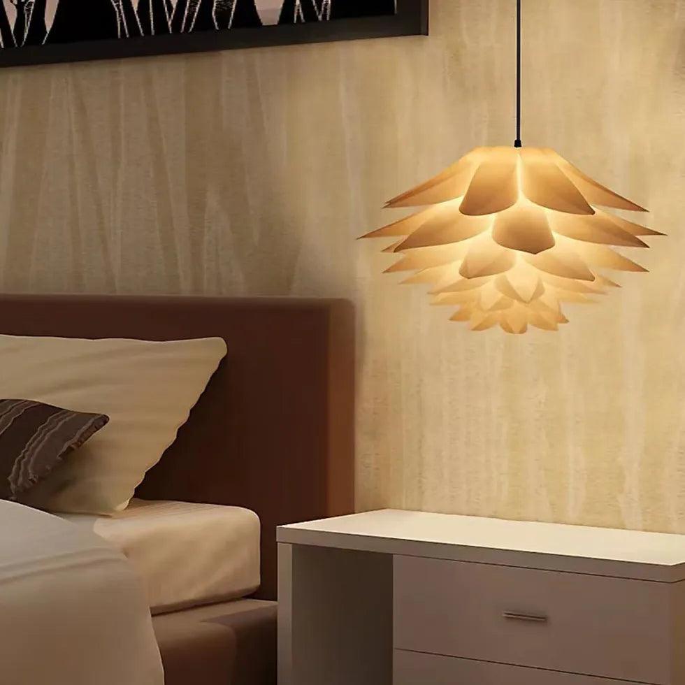 6-Layer Lotus Pendant Light - White Modern Bedroom Ceiling Lamp for Zen Decor, Living Room & Meditation Space