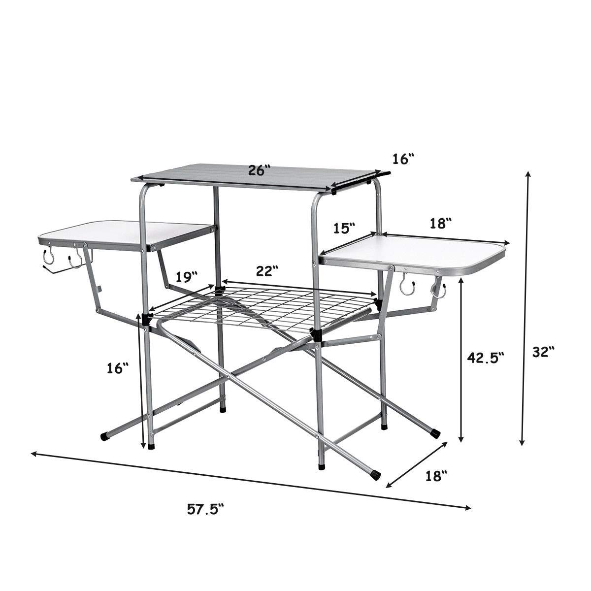 Portable Folding Grill Stand & Table Set with Carrying Bag - Compact BBQ Kit for Outdoor Cooking, Picnics, Camping & Backyard Parties (US Stock) - Perfect for Tailgating, Beach Trips & Garden Gatherings