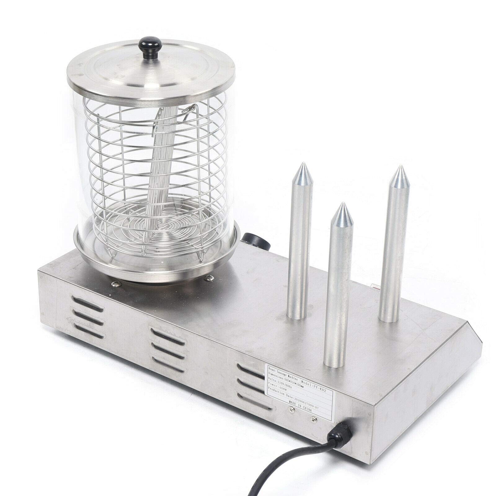 110V Commercial Electric Grill Cooker - Hot Dog Warmer & Sausage Toaster Machine for Restaurants, Food Trucks & Home Use - Perfect for Grilling Hot Dogs, Sausages & Toasting Buns