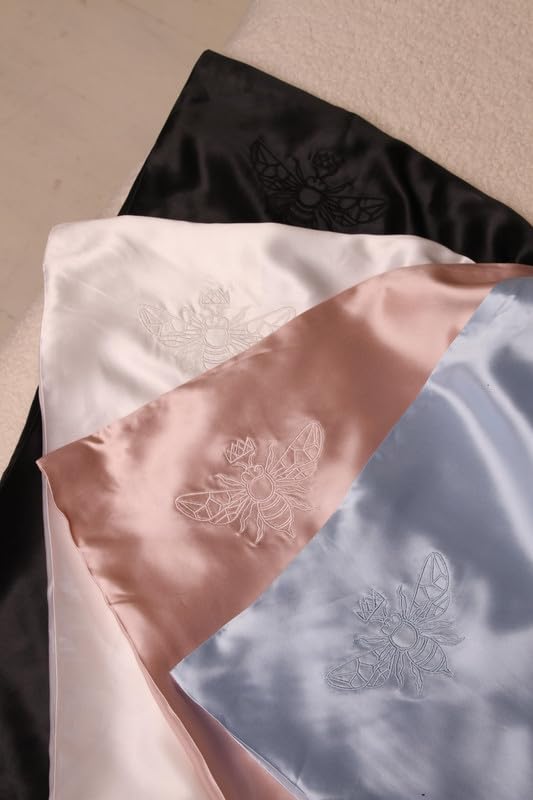 QUEEN BEE SILK - 2 Pack 22 Momme Mulberry Silk Pillowcase for Hair & Skin Care - Charmeuse Weave with Envelope Closure - Queen Size (Pink) - Luxury Bedding for Anti-Frizz & Wrinkle Prevention - Perfect Gift for Women & Bridal Shower