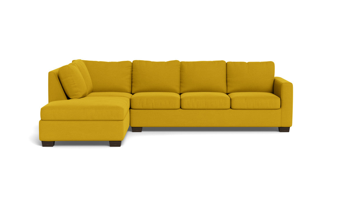 Track 121 Left Chaise Sleeper Sectional Sofa - Modern L-Shaped Convertible Couch with Pull-Out Bed for Living Room, Guest Room & Small Spaces