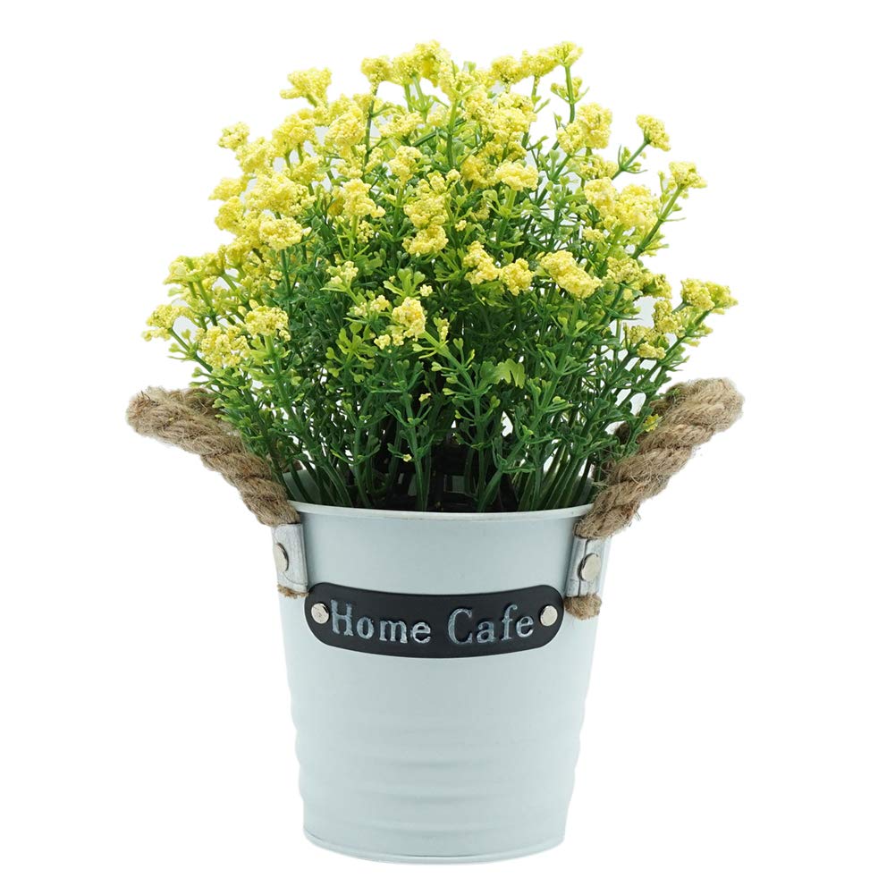 Artificial Flower Foam Plant Potted Bonsai - Yellow Home & Office Decor for Living Room, Garden, Desktop | Mosichi Deals
