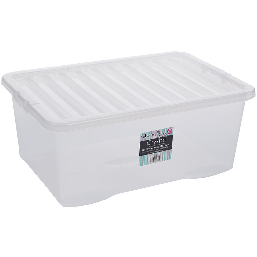 45LT CRYSTAL BOX WITH LID - Clear Storage Container for Organizing Jewelry, Crafts & Home Decor - Perfect for Gift Packaging and Display