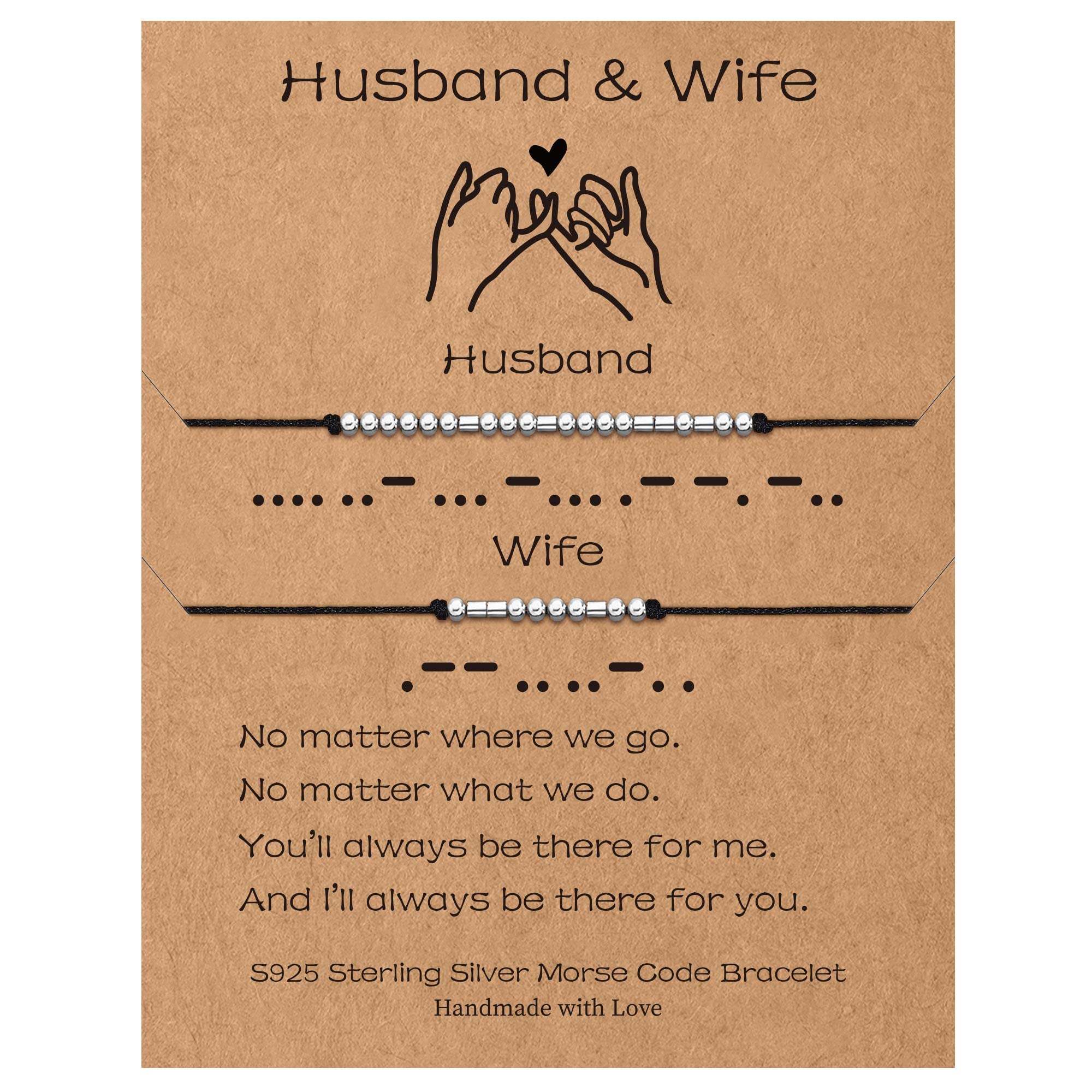 Sterling Silver Morse Code Bracelets for Women - 2pcs Pinky Promise Couple Matching Friendship Bracelets, Inspirational Birthday Gifts for Her, Sister, Friends & Couples | Perfect for Anniversaries, Valentine's Day & Best Friend Gifts