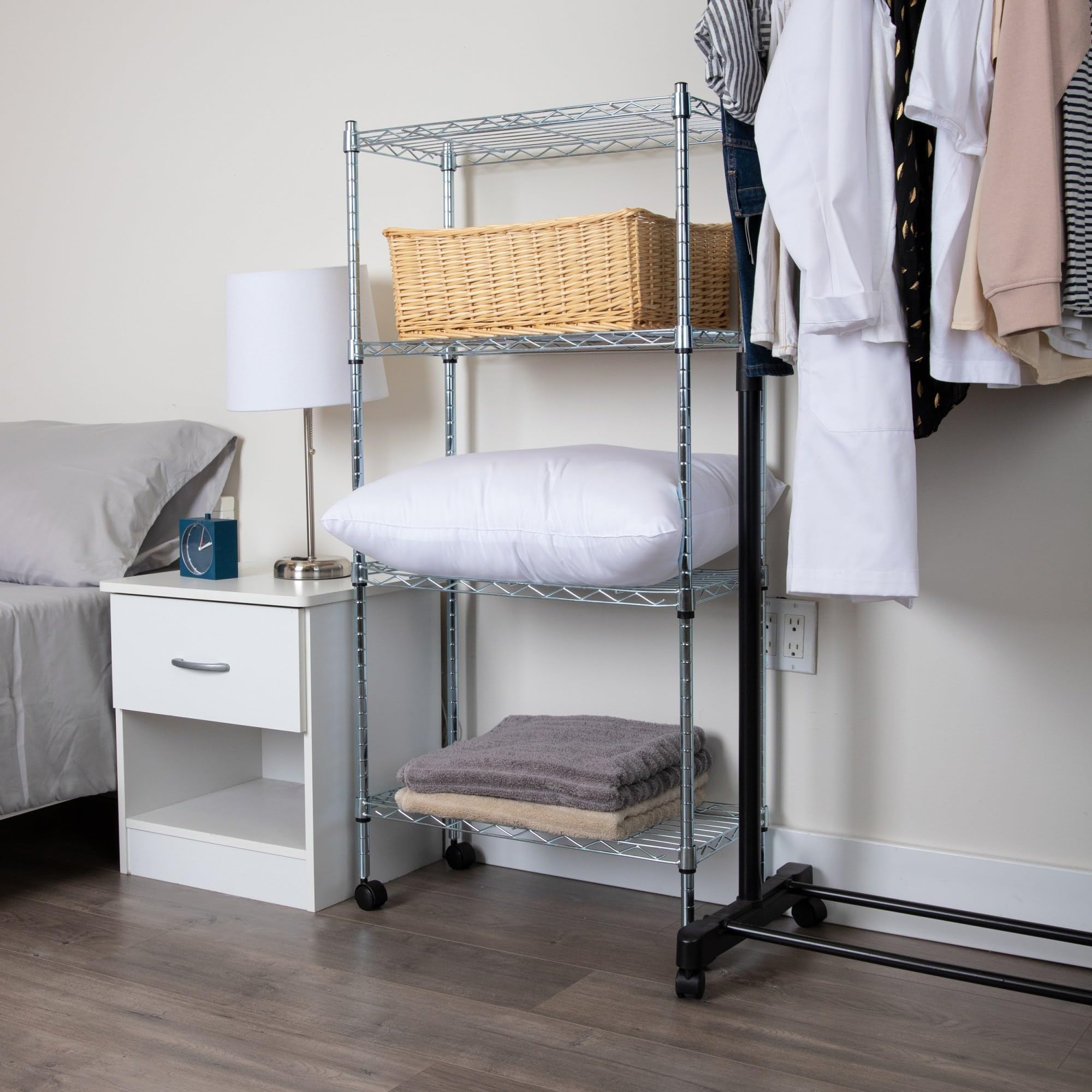 Mind Reader 5-Tier Metal Storage Shelves with Wheels - 23.25