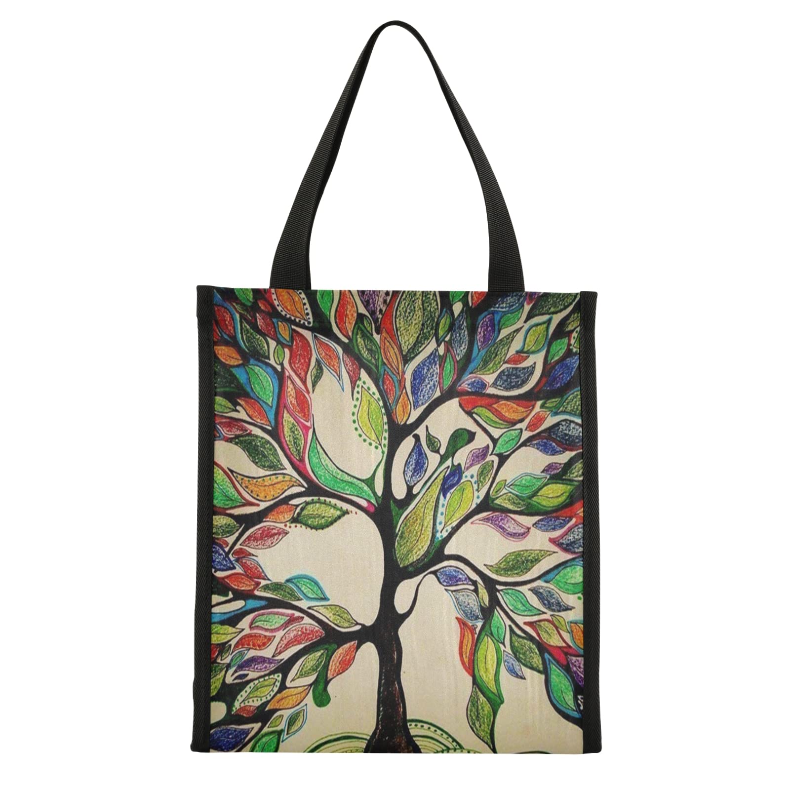Vibrant Rainbow Tree of Life Insulated Lunch Bag - Reusable Cooler Tote for Office, School & Outdoor Picnics | Eco-Friendly Meal Container for Summer & Daily Use
