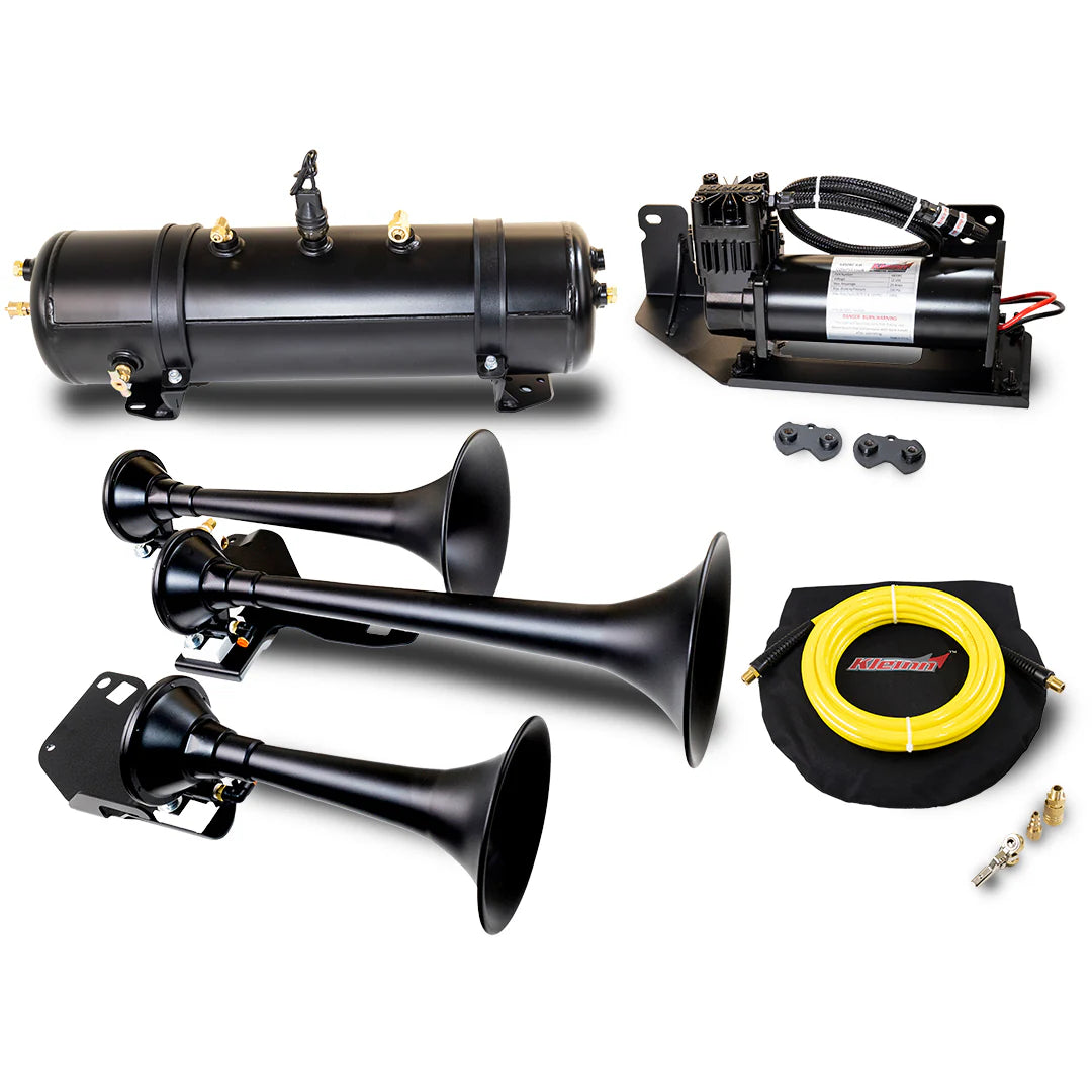 2017-2024 Ford Raptor Supercrew Direct Fit Train Horn & Onboard Air System Kit - Loud Truck Air Horn for Off-Roading, Towing & Emergency Alerts