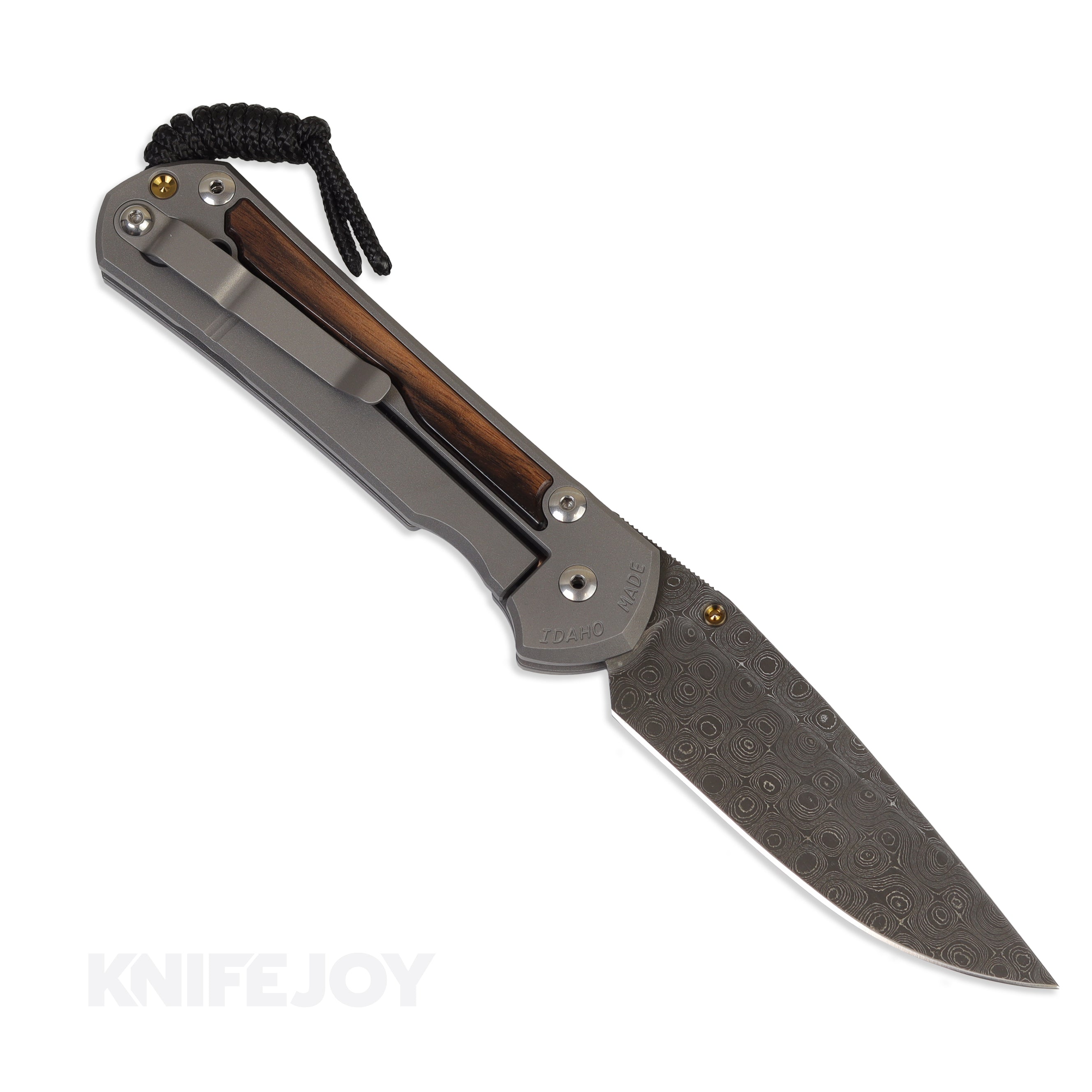 Chris Reeve Knives Large Sebenza 31 - Raindrop Damascus Drop Point Blade with Macassar Ebony Inlay & Matte Finish | Premium EDC Folding Knife for Outdoor, Camping & Survival