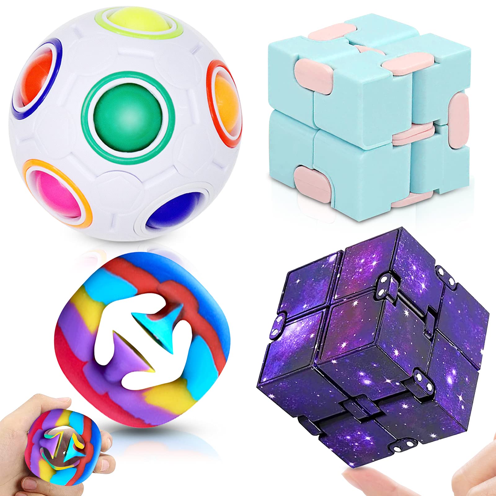 Kidoer Fidget Toys Set for Kids & Adults - Stress Relief & Anti-Anxiety Sensory Toys Pack - ADHD & Autism Therapy Tools - Perfect for Classroom, Office & Travel (Blue)