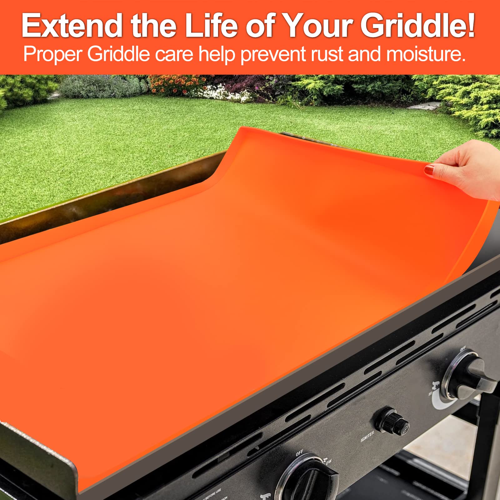MOFEEZ Heavy Duty Food Grade Silicone Griddle Mat for Blackstone 28 Inch Griddle - Protects from Rodents, Insects, Debris & Rust - Perfect for Outdoor Cooking, Camping & Backyard BBQs