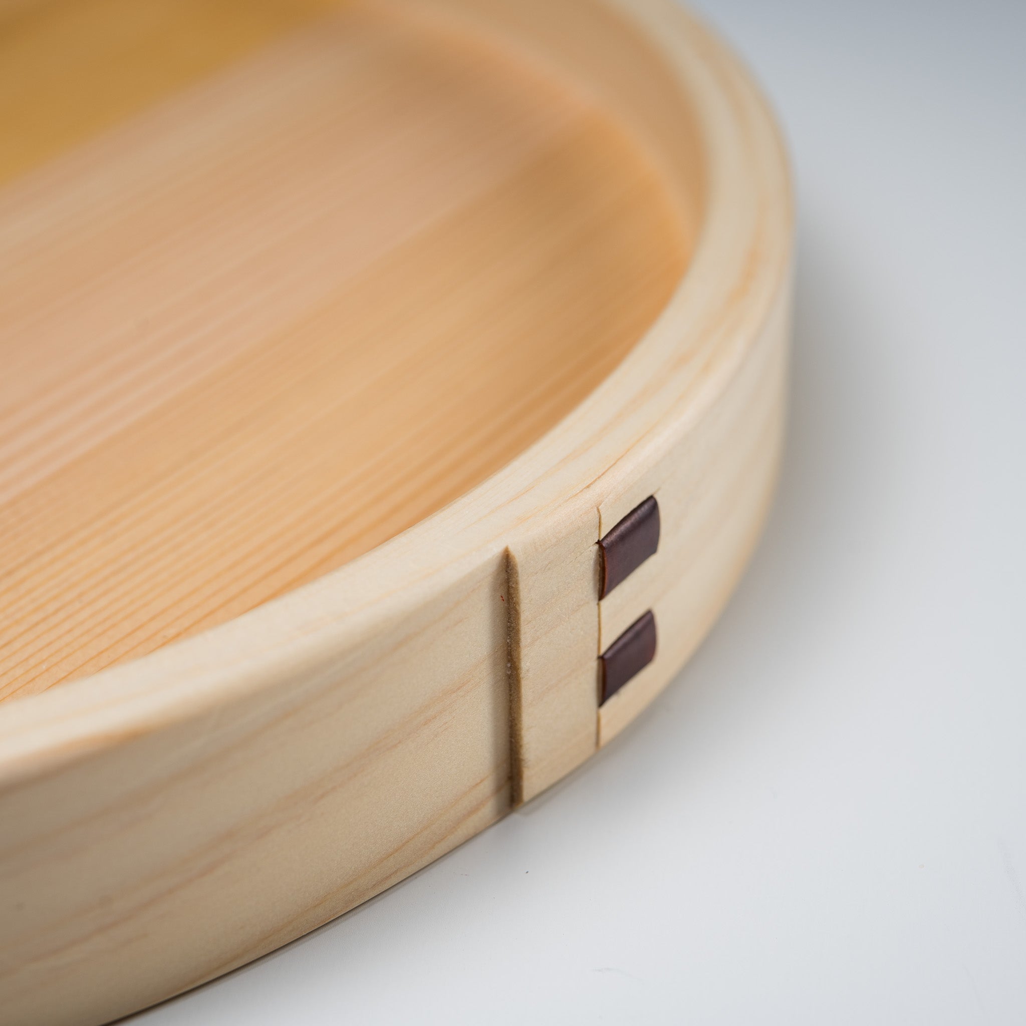 Premium Hinoki Cypress Wood Serving Tray - 24cm Small Japanese Wappa Style for Sushi, Tea Ceremony & Home Decor