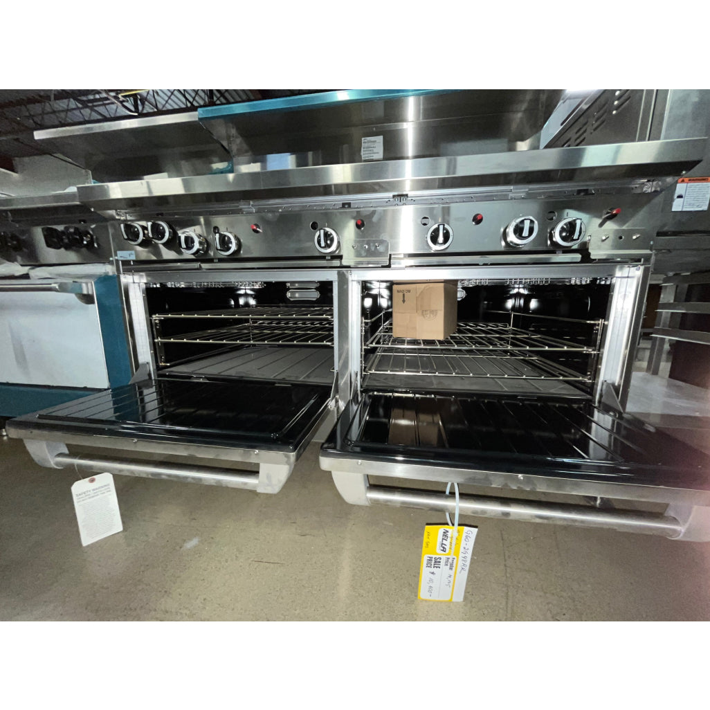 Used Garland G60 2G48RR 60-Inch Commercial Natural Gas Range - 2 Burners, 48-Inch Griddle & Dual Ovens - 214,000 BTU - Perfect for Restaurants, Food Trucks & Catering Businesses