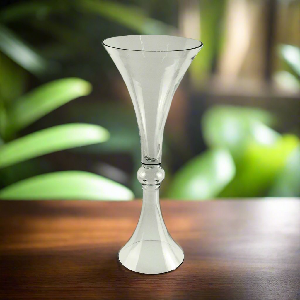 23.75 Inch Trumpet Glass Vase - Elegant Flower Arrangement Centerpiece for Weddings, Home Decor & Party Decorations