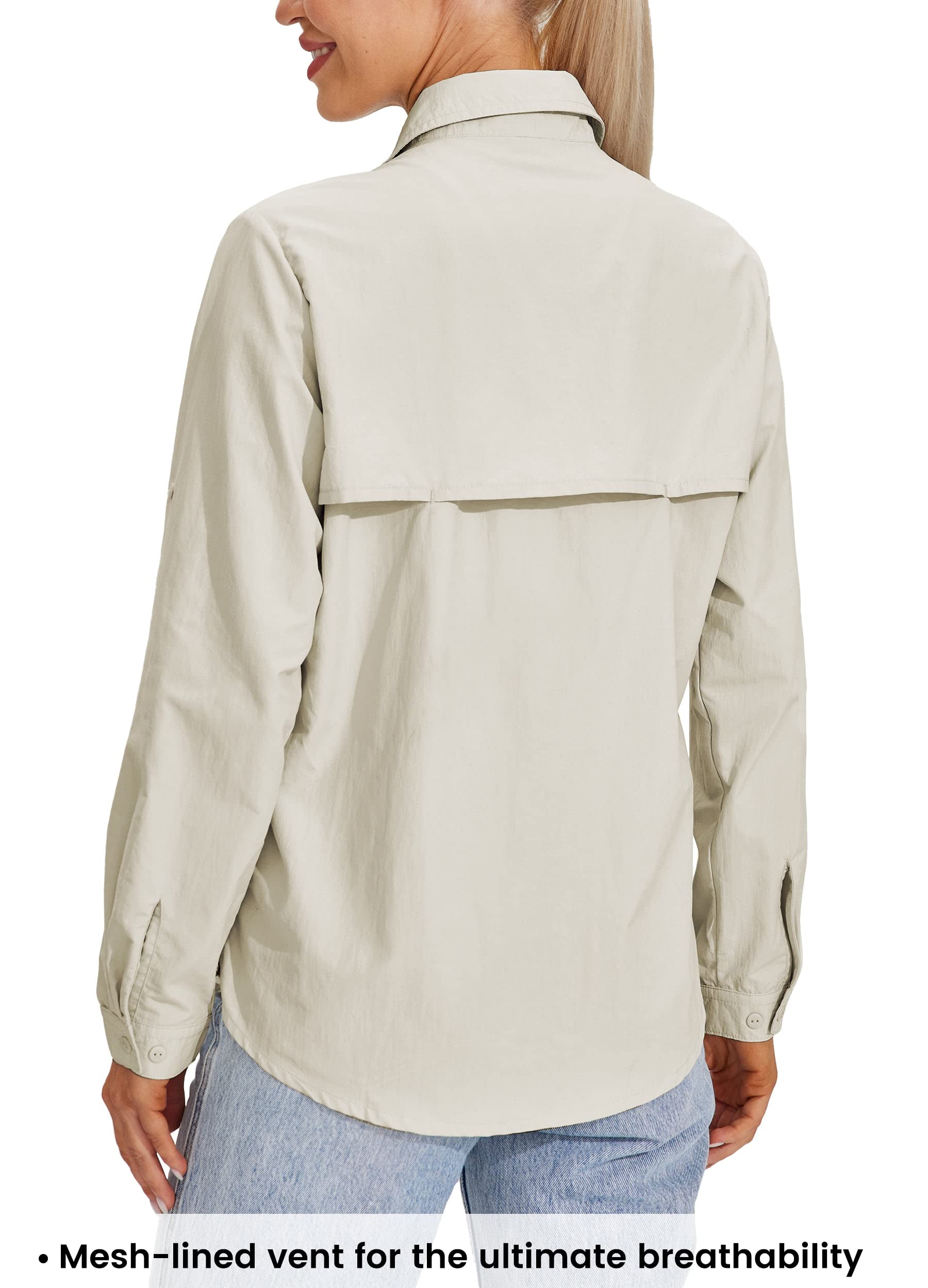 Willit Women's UPF 50+ Sun Protection Long Sleeve Shirt - Quick Dry SPF Fishing & Hiking Shirt for Outdoor Activities | Perfect for Beach, Camping, and Summer Adventures