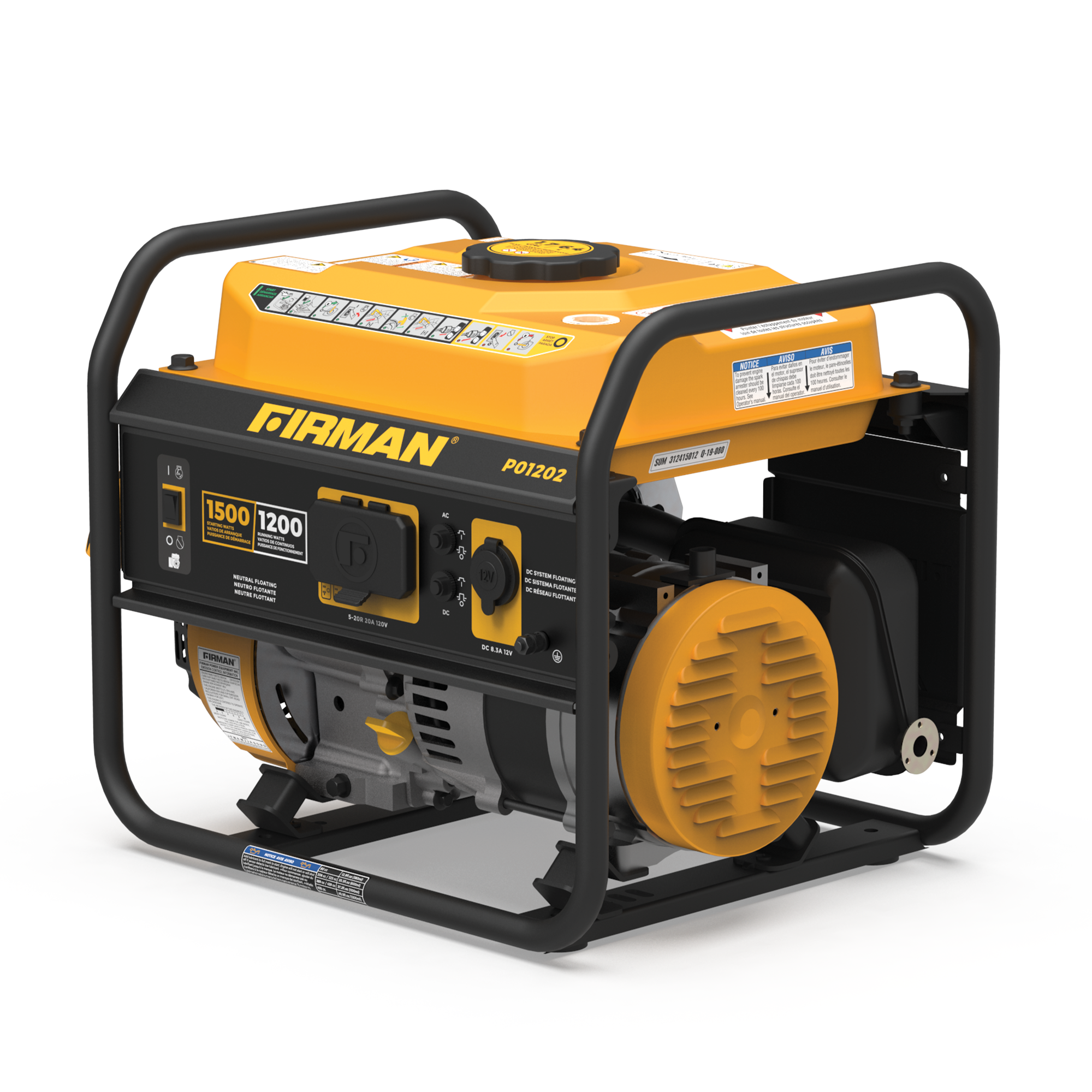 1500W Portable Gas Generator with Recoil Start - Reliable Power for Camping, Emergencies & Outdoor Activities
