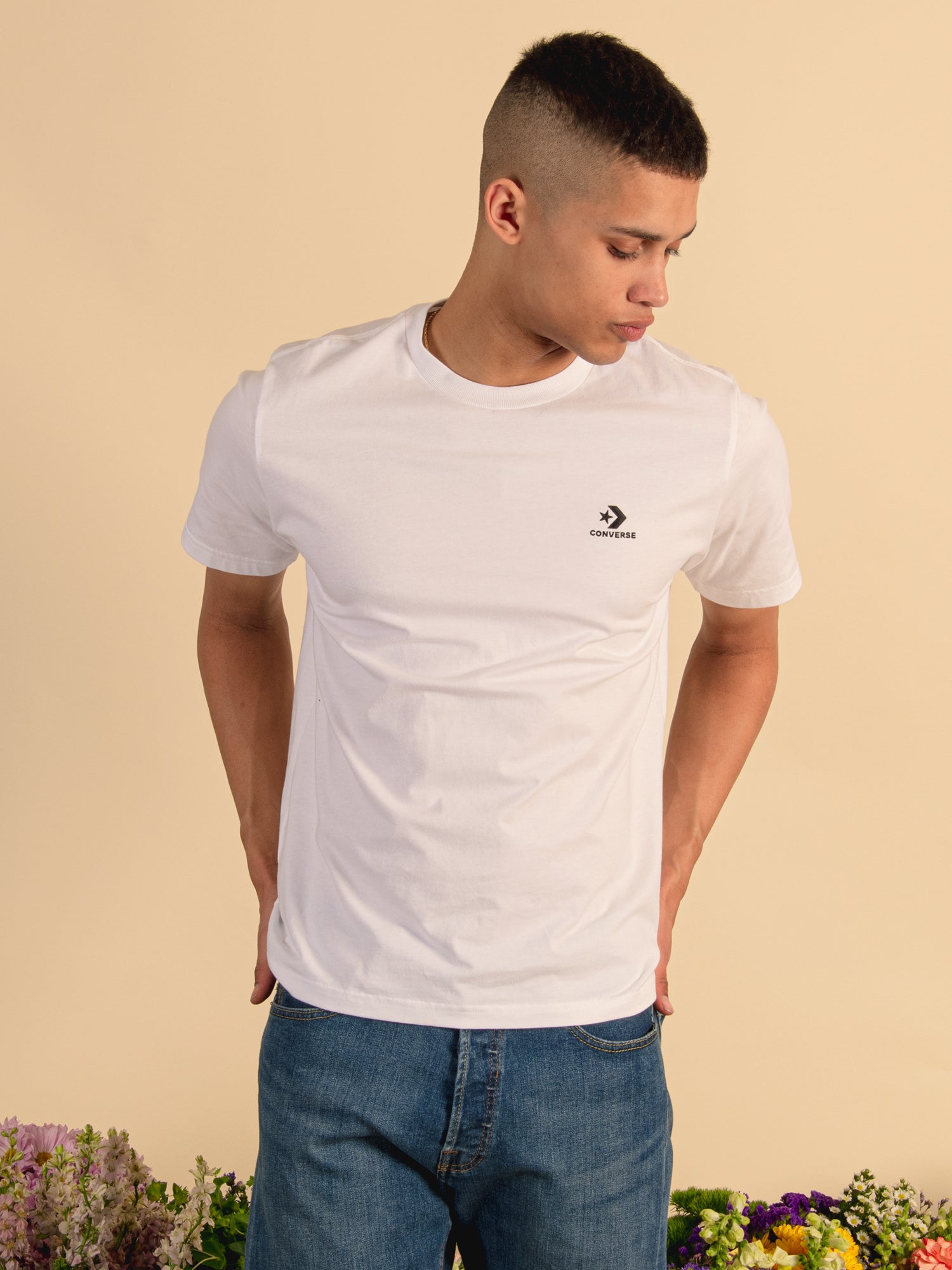 Converse Embroidered Star Chevron T-Shirt for Men & Women - Casual Vintage Graphic Tee for Streetwear & Everyday Outfits