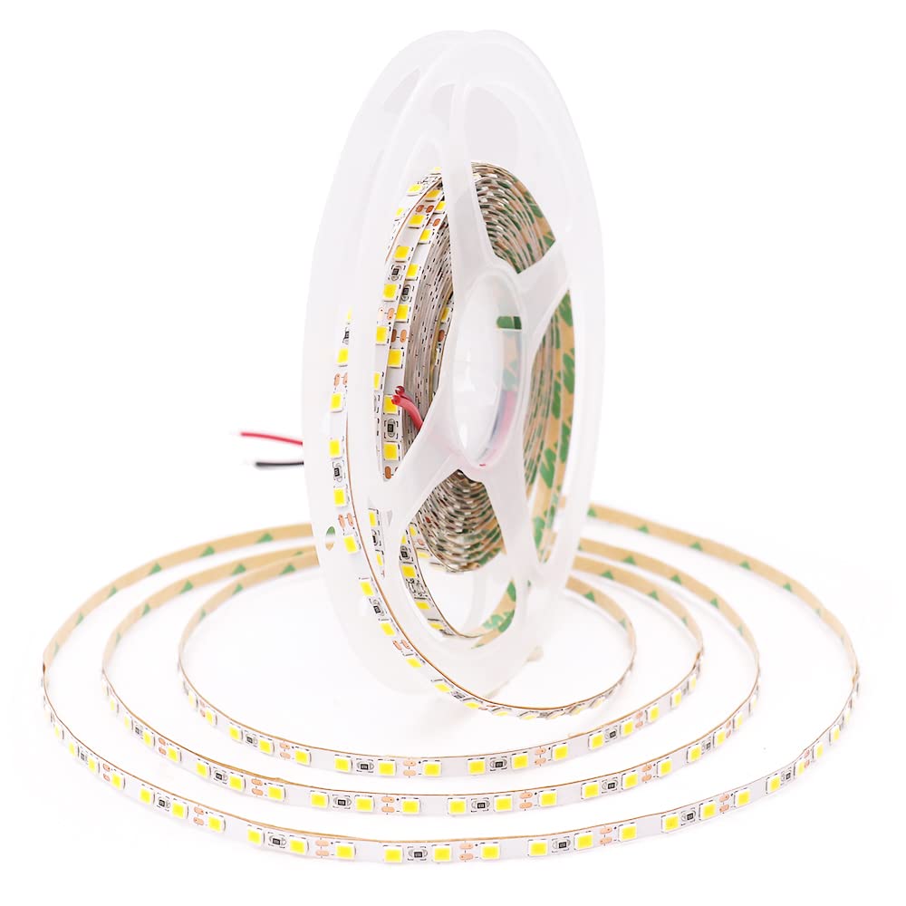 4mm 12V LED Light Strip - 2835 SMD 120 LEDs/m, 5M Flexible Tape for TV Backlight & Home Decoration (Warm White/Blue) - Perfect for Ambient Lighting, DIY Projects & Party Decor