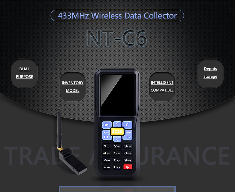 NT C6 1D Wireless Barcode Scanner - Fast & Accurate Bluetooth Barcode Reader for Retail, Warehouse & Inventory Management - Perfect for POS, Supermarkets & Small Businesses