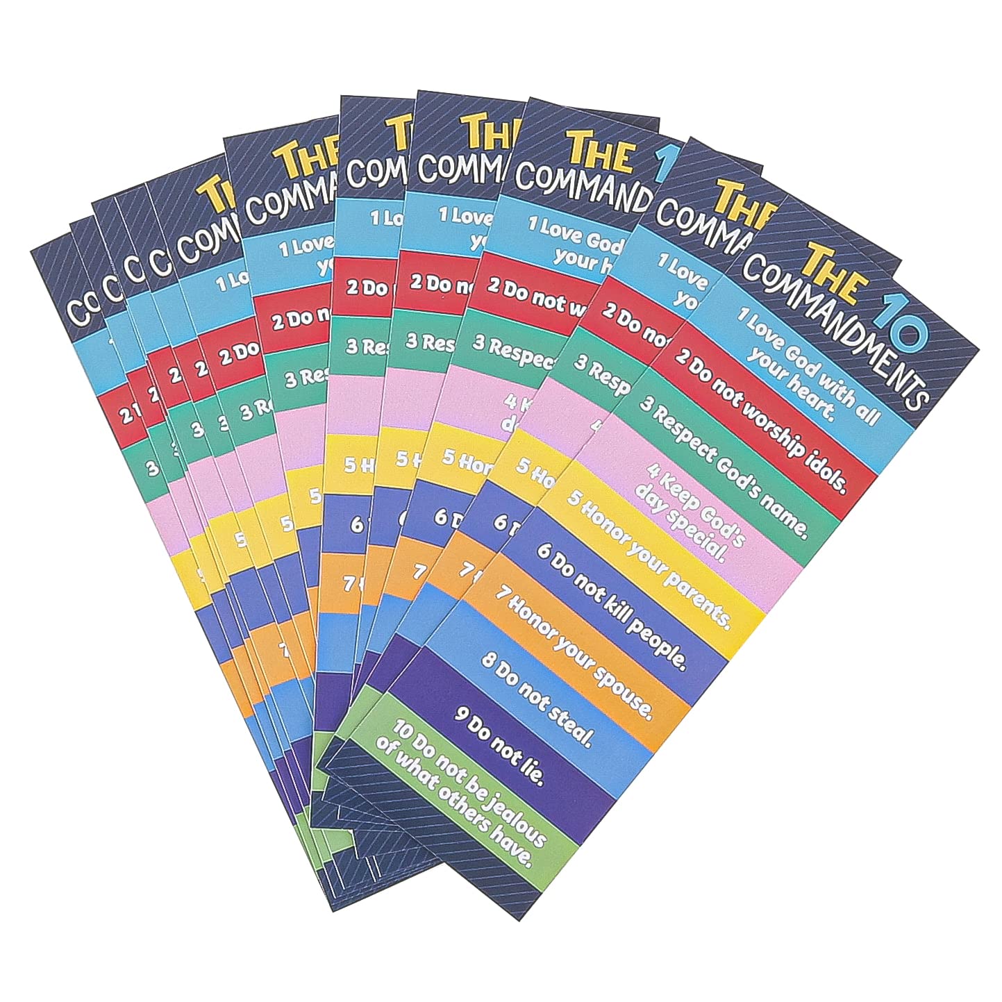 Salt & Light Ten Commandments Bookmarks - 2 x 6 Inch Bible Study Accessories (Pack of 25) - Perfect for Church Groups, Sunday School, and Personal Scripture Reflection