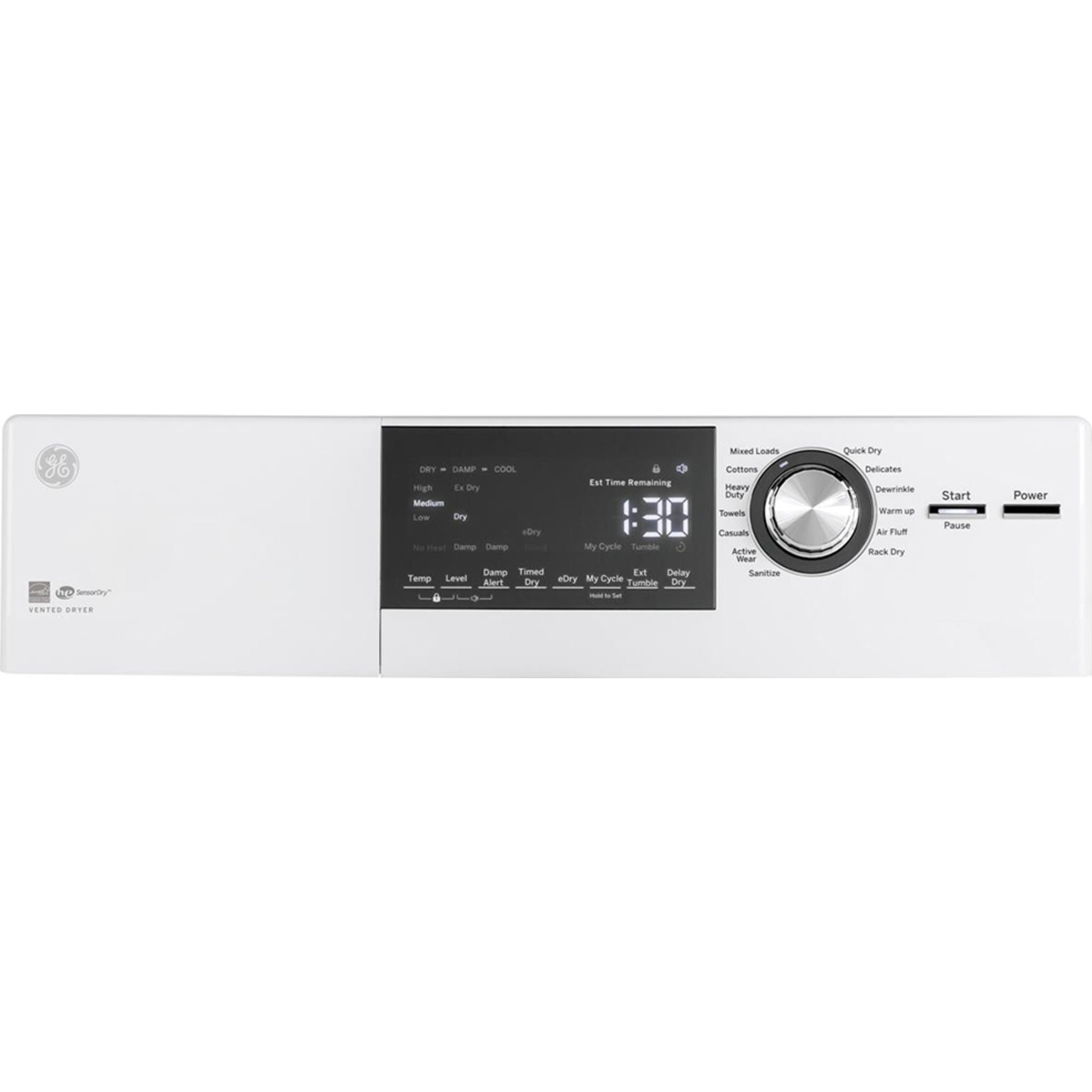 GE 4.1 Cu. Ft. Vented Electric Dryer with Stainless Steel Drum - White (GFD14JSINWW) - Perfect for Laundry Rooms, Apartments & Small Spaces