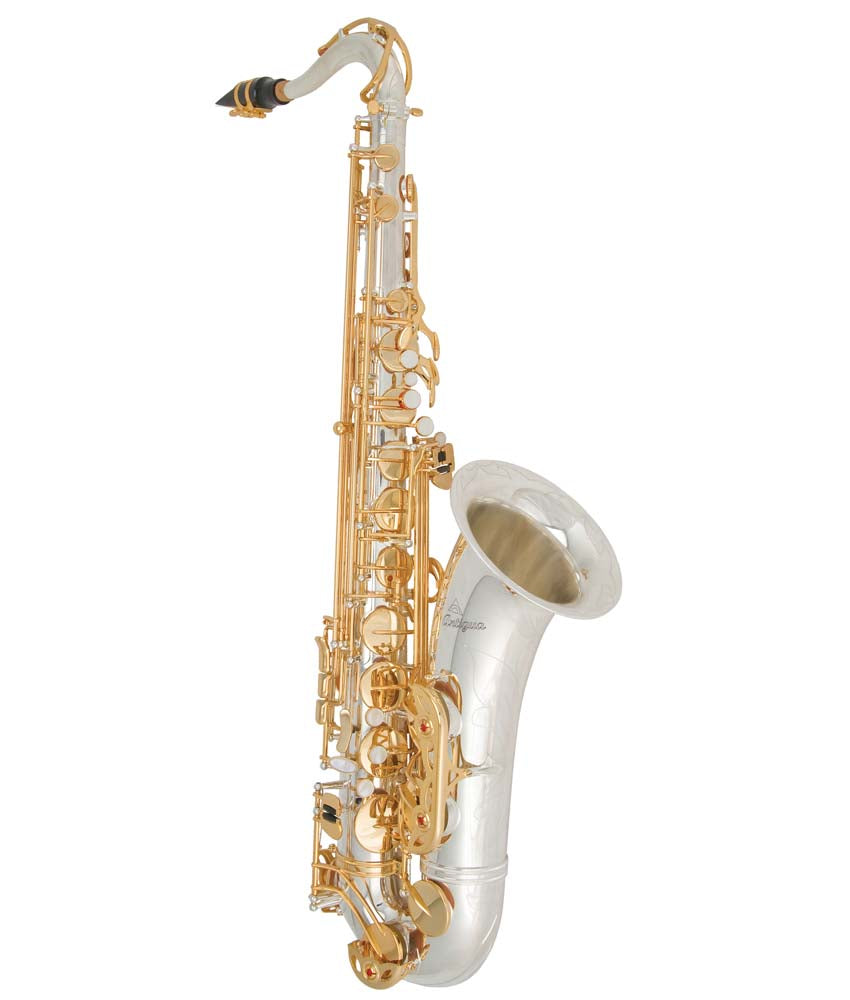 Antigua Winds TS4240 PowerBell Bb Pro Tenor Saxophone - Silver Plated with Gold Keys - Perfect for Jazz, Concert & Marching Band Performances