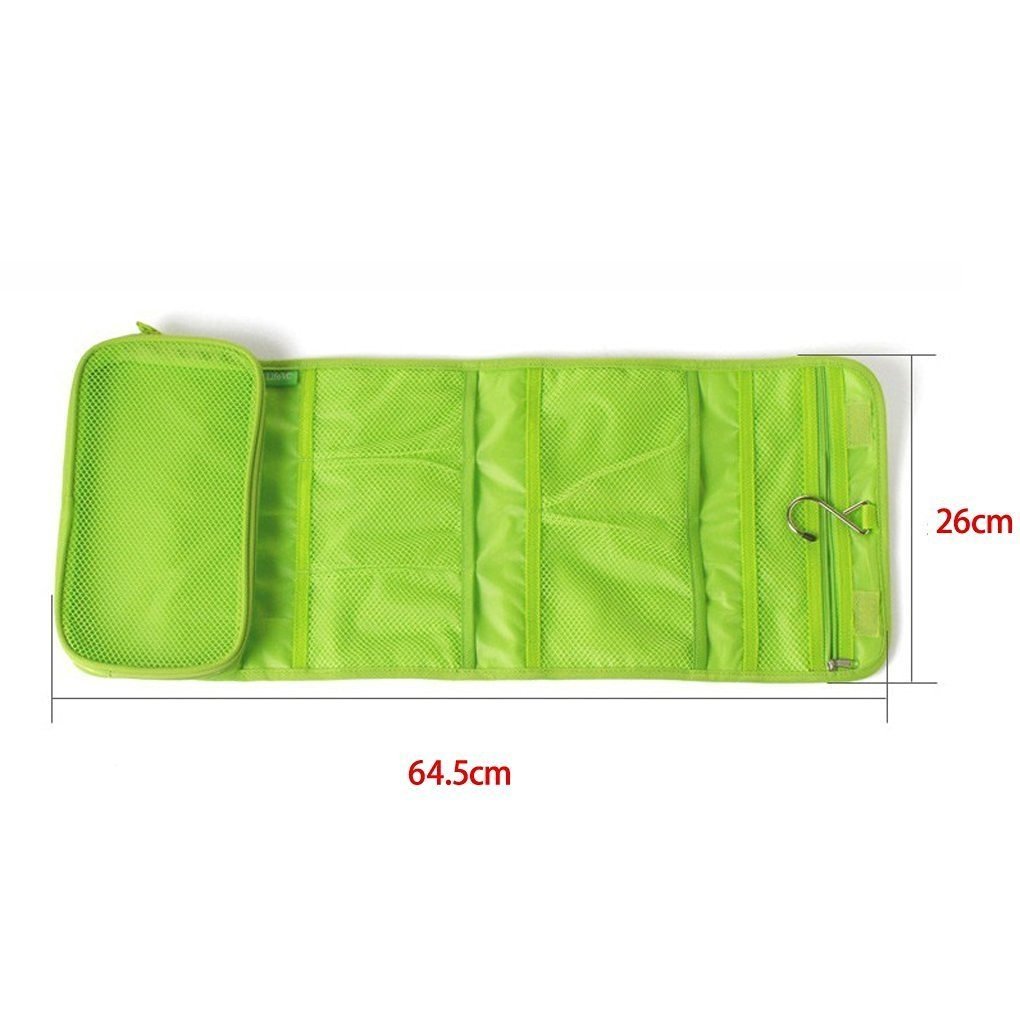 Glive's Multipurpose Foldable Wall Hanging Makeup Organizer - Travel Cosmetic Bag with Storage Pockets for Bathroom, Bedroom & Dorm Room Organization