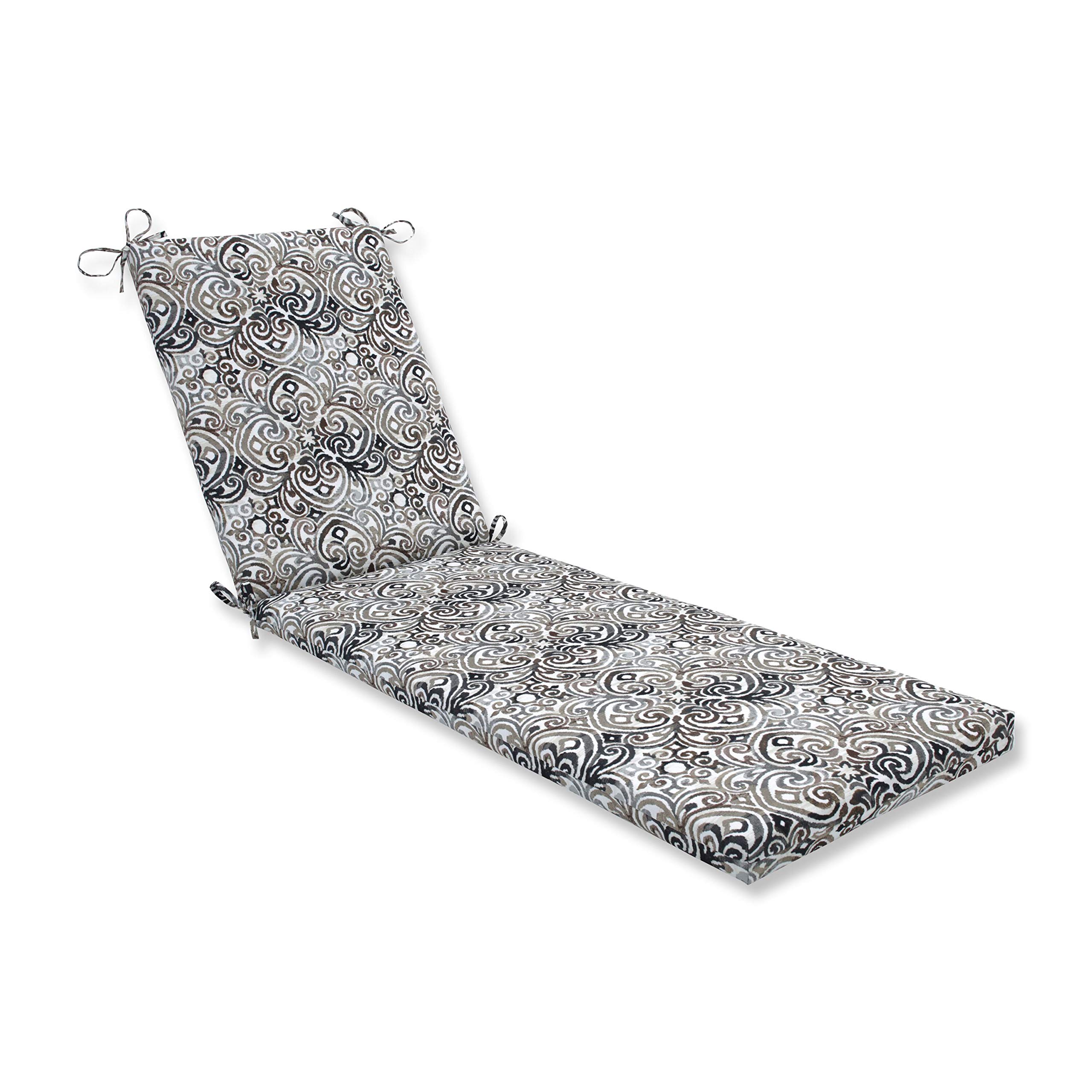Pillow Perfect 623931 Corinthian Driftwood Tufted Bench Cushion 80x23 Inch - Waterproof Outdoor/Indoor Swing Seat Pad in Black - Perfect for Patio Furniture, Porch Swings & Garden Decor