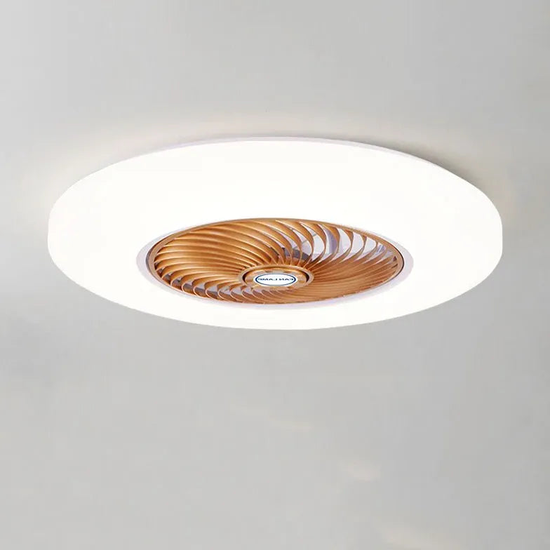 Dual Tone Round Ceiling Fan with LED Light - Modern Indoor/Outdoor Cooling for Living Room, Bedroom, Patio
