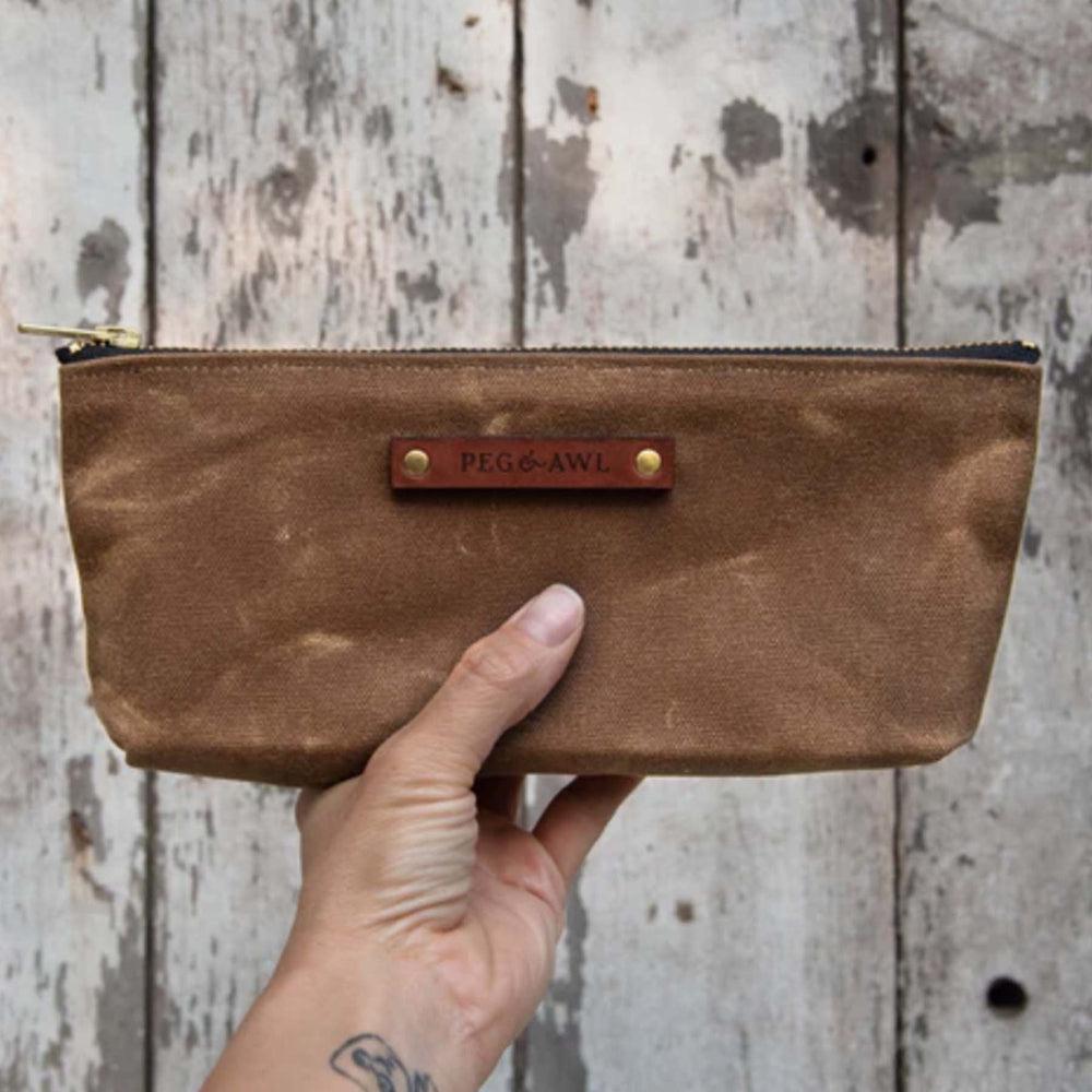 Peg and Awl No.5 Scholar Pouch - Premium Leather Writing Pouch for Pens, Notebooks & Stationery - Perfect for Students, Writers & Office Use