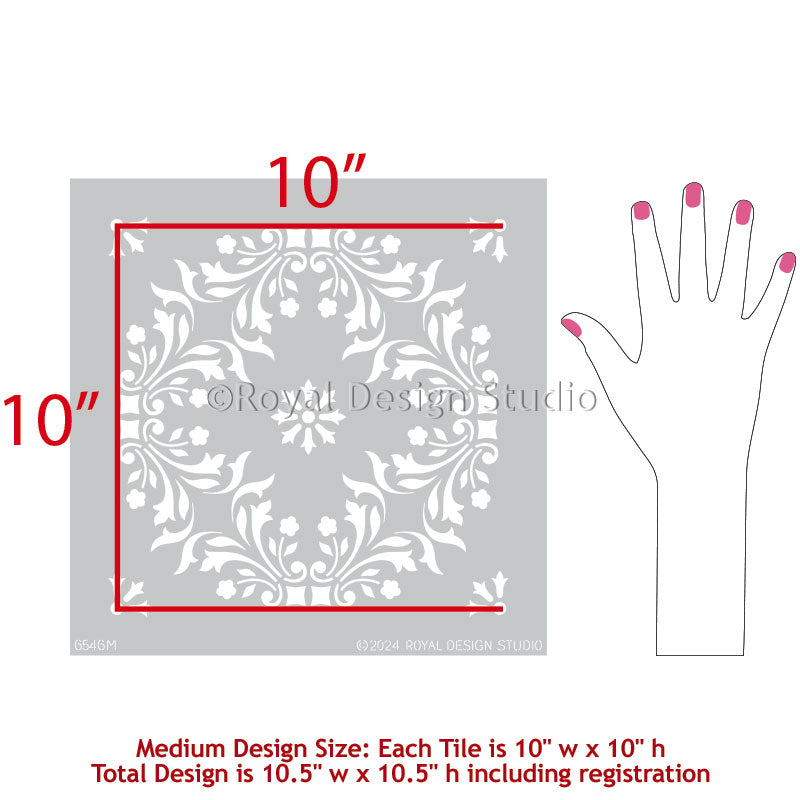 Sintra Tile Stencil - Reusable DIY Mosaic Tile Stencils for Home Decor, Bathroom & Kitchen Backsplash - Perfect for Crafts, Wall Art, and Floor Designs