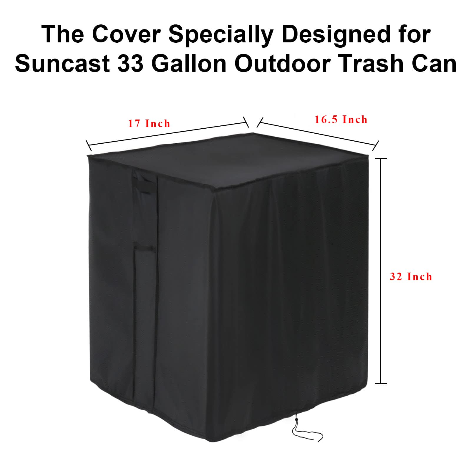 Suncast 33 Gallon Hideaway Resin Trash Can Cover - Waterproof Outdoor Garbage Can Lid (17