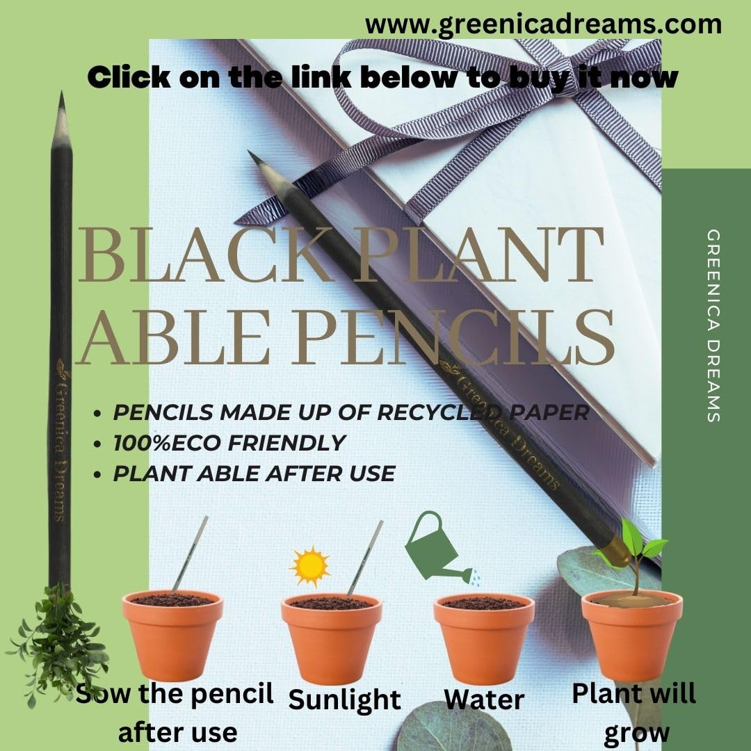 Eco-Friendly Plantable Seed Pencils - 300 Count Black Biodegradable Writing Utensils for Birthday Party Favors, Corporate Gifts & Office Supplies | Sustainable School & Office Use