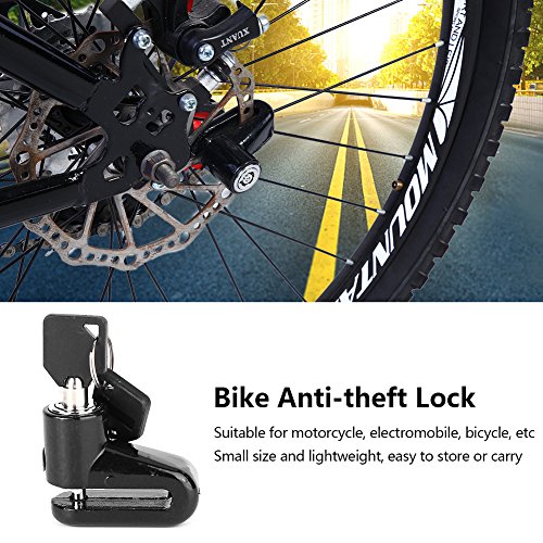 Portable Metal Bike Disc Brake Lock with 2 Keys - High Security Bicycle Lock for Mountain Bikes & Road Bikes (Black) | Ideal for Commuting, Travel & Outdoor Cycling Protection