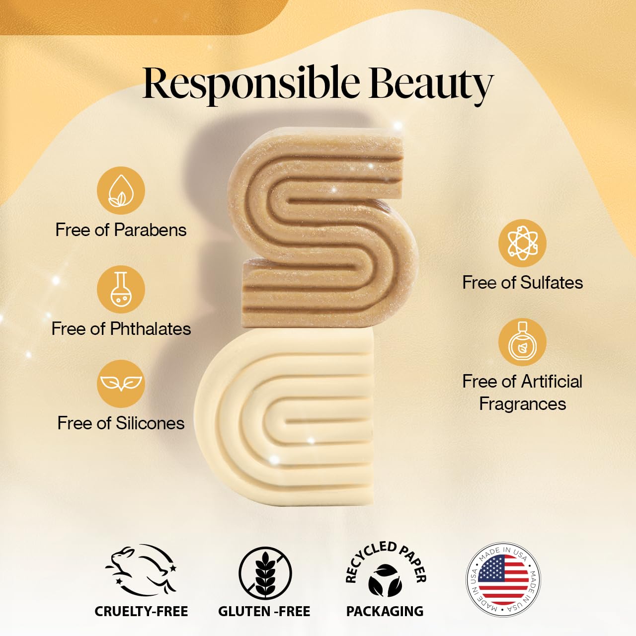 Kitsch Deep Moisturizing Coconut Oil Shampoo & Conditioner Bar Set - Sulfate Free, Paraben Free for Dry, Damaged, Curly, Coily & Color Treated Hair - Hydrating & Nourishing Solid Hair Care Bars Made in USA | Perfect for Travel, Gym & Eco-Friendly Home Use