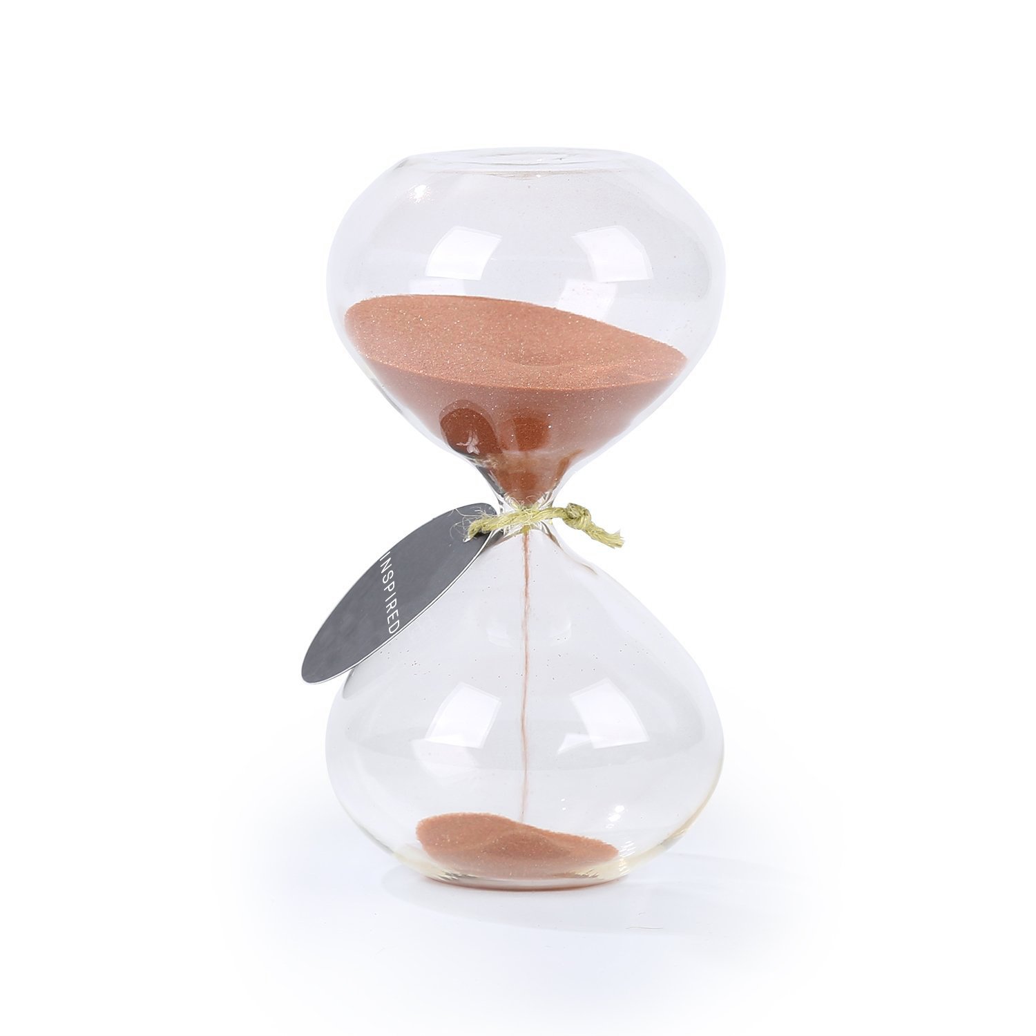 SWISSELITE Puff Sand Timer - 60 Minute Hourglass for Home Office Desk Decor | Vintage Inspired Glass Sand Clock for Meditation, Yoga, Cooking & Productivity Booster