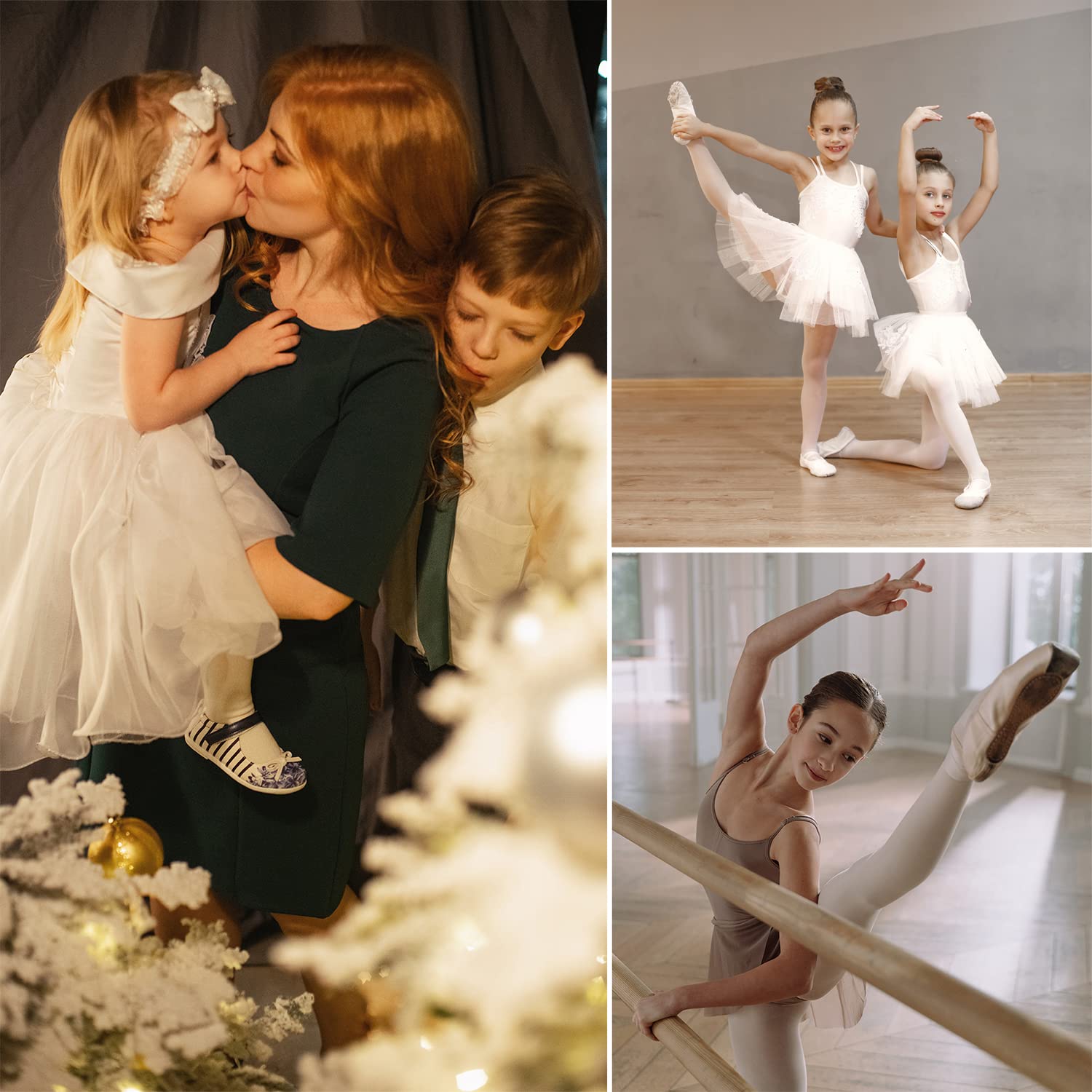 DOOVID Toddler Girls Dance Tights - Ballet Elastic Footed Stockings for School Uniform & Performance - Soft Stretchy Leggings for Ballet Class, Recital, and Dance Practice