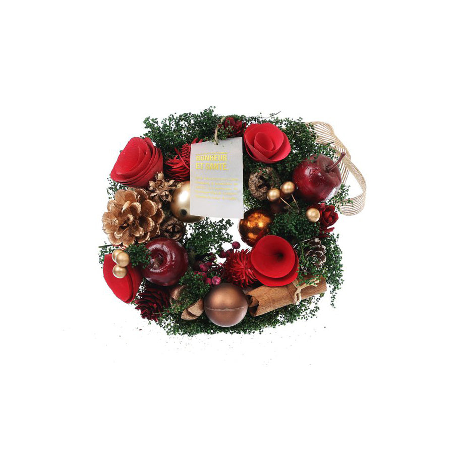 PASEO Classic Christmas Wreath Small (80g) - Festive Holiday Door Decor for Home, Office & Christmas Party Decoration