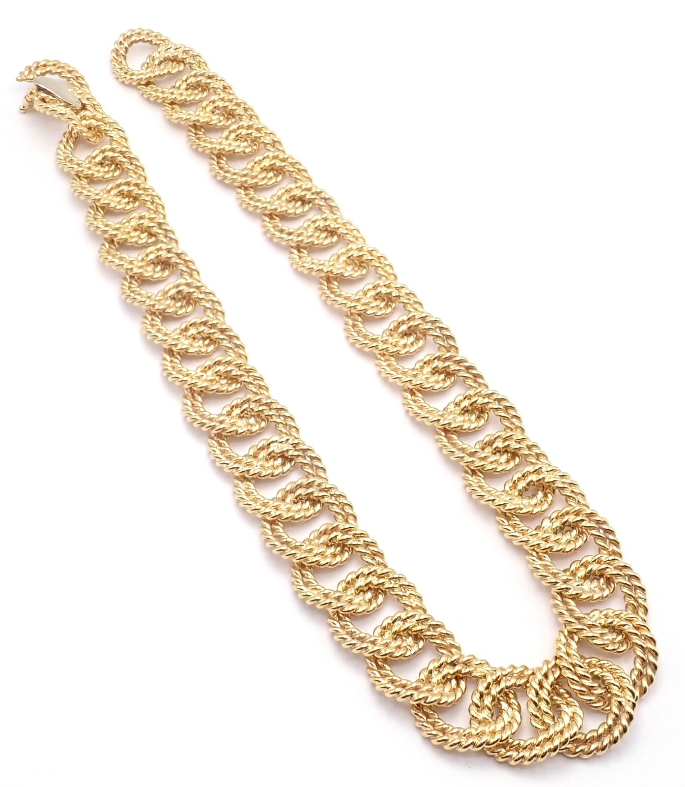 Authentic Verdura 18k Yellow Gold Rope Link Choker Necklace - Vintage Luxury Jewelry for Women - Perfect for Evening Parties, Weddings & Special Occasions