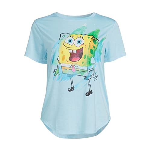 Spongebob Squarepants Cartoon Graphic T-Shirt - Soft Cotton Blue Tee for Men & Women - Perfect for Casual Wear, Cosplay & Nickelodeon Fans