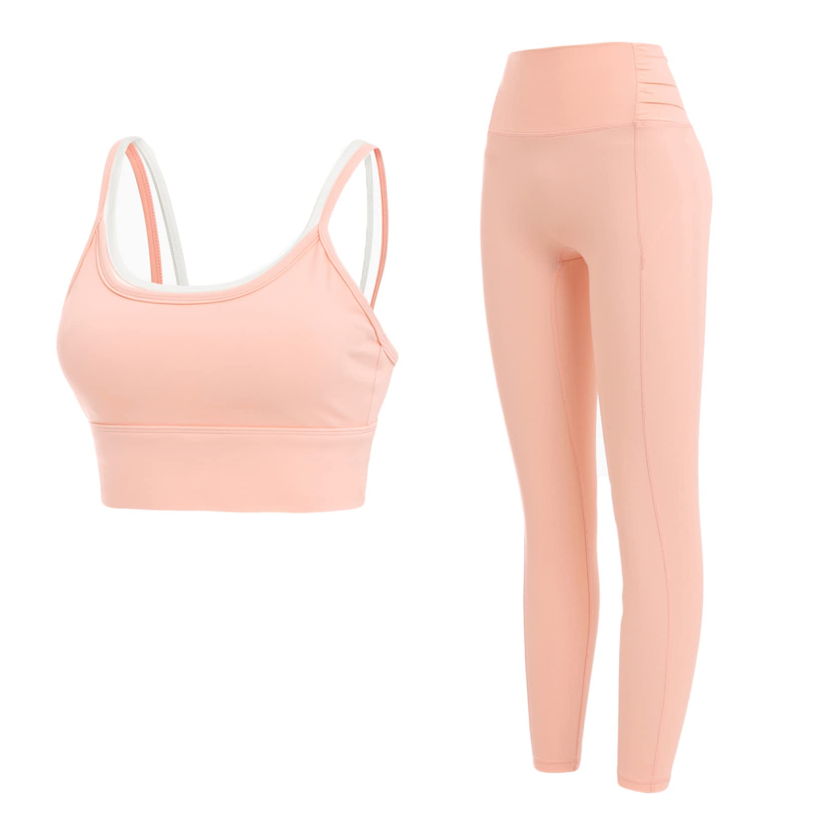 Women's High Waist Yoga Leggings & Workout Sweatpants Set - Breathable Summer Gym Outfit for Running, Pilates & Lounge Wear