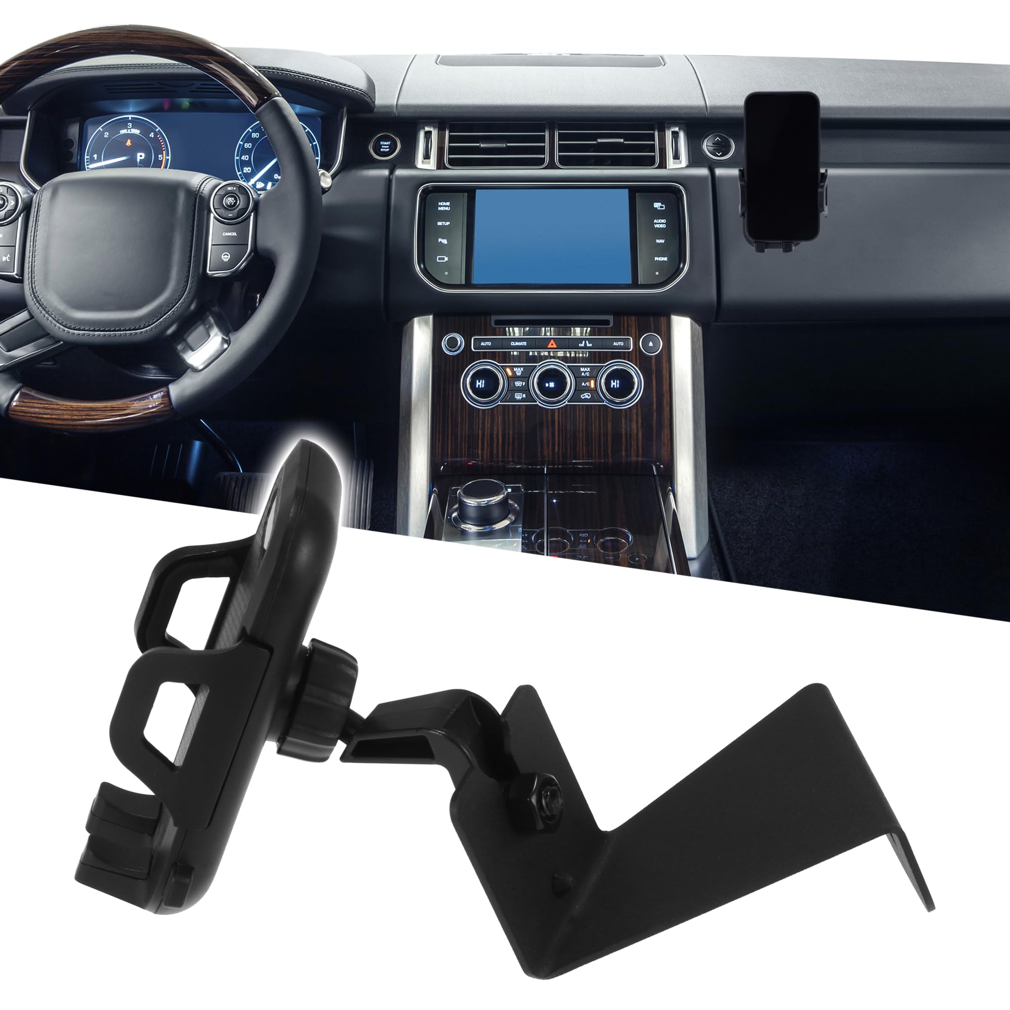 X AUTOHAUX 2-in-1 Universal Phone & Radio Mount Bracket for Jeep Wrangler TJ (1997-2006) - Car Dashboard Accessories for Hands-Free Navigation & Media Control