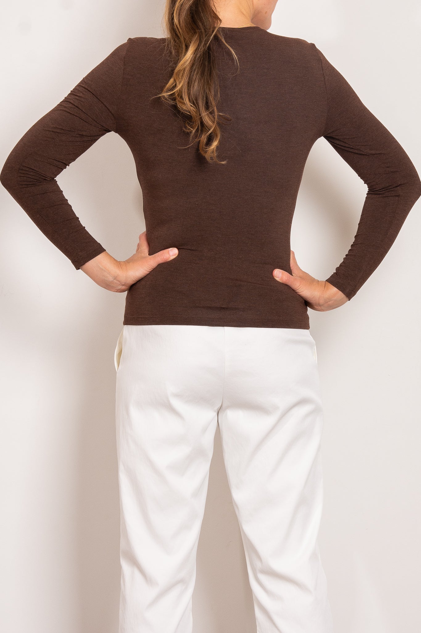 Tani Women's High Neck Marle Knit Top - Soft Casual Long Sleeve Shirt for Work, Date Night & Everyday Wear