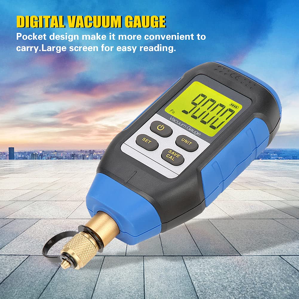 High Precision Digital Vacuum Gauge VMV-1 - Accurate Vacuum Measurement for HVAC, Refrigeration & Automotive (0-50°C) | Ideal for Labs, Industrial & Home Use