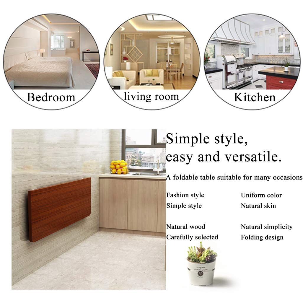 Space-Saving Folding Wall-Mounted Drop-Leaf Table - Heavy Duty Kitchen Dining Desk for Small Spaces | Compact Computer Workstation, Breakfast Nook & Home Office Solution