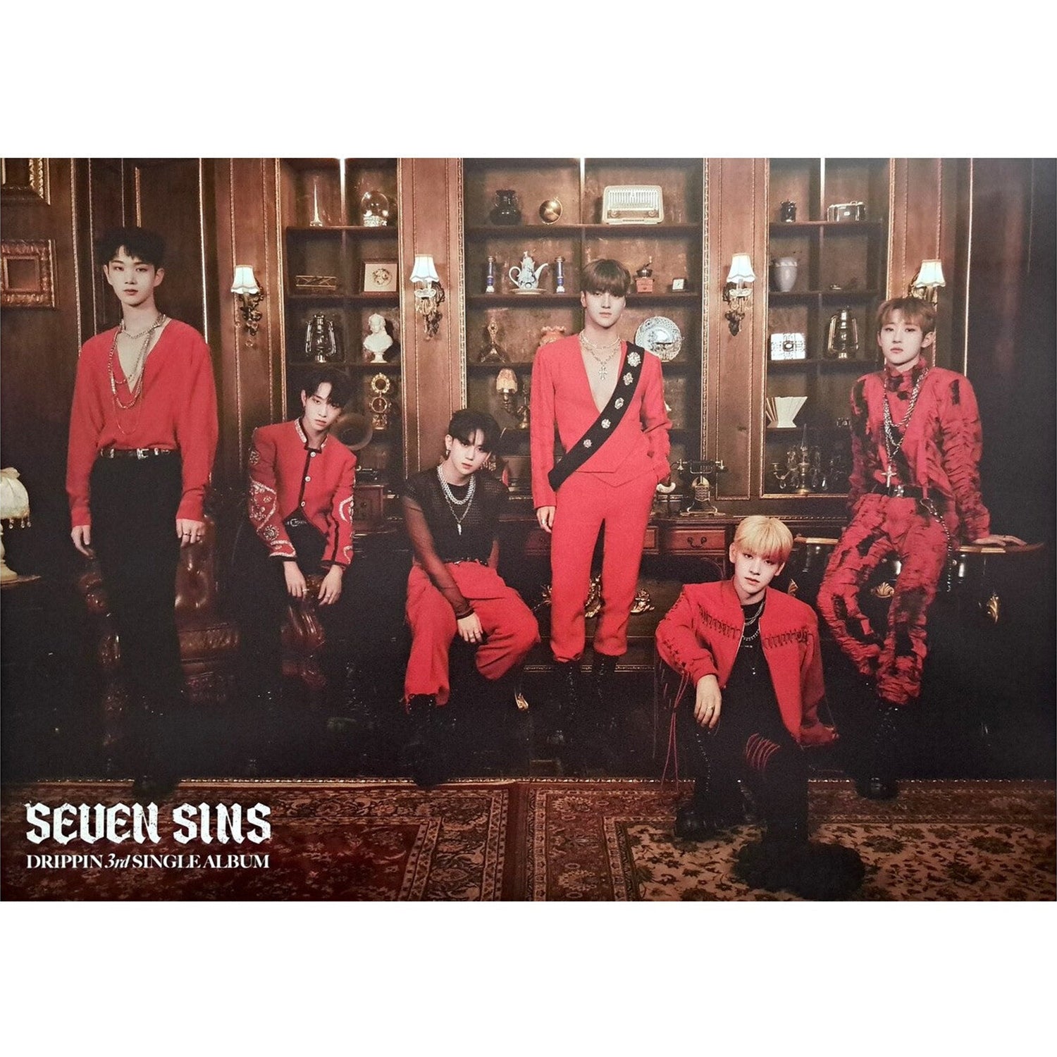 DRIPPIN 3RD SINGLE ALBUM 'SEVEN SINS' Official Poster - Kpop Merchandise for Fans, Room Decor & Gift Idea for Kpop Lovers