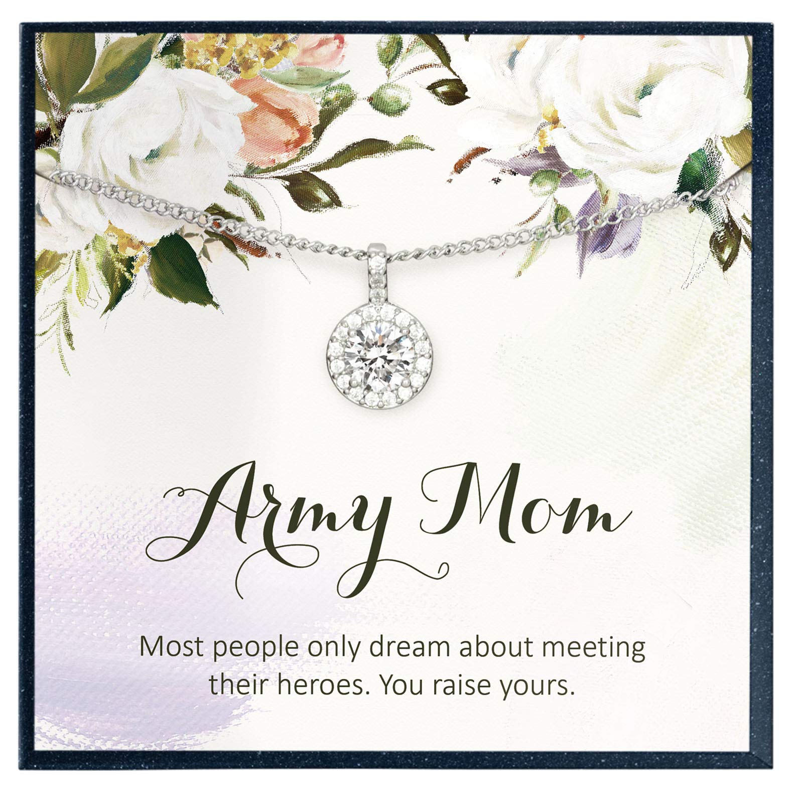 Grace of Pearl Military Mom Necklace - Thoughtful Gift for Army Mom, Navy Mom from Son or Daughter - Perfect for Mother's Day, Deployment, Homecoming & Military Appreciation