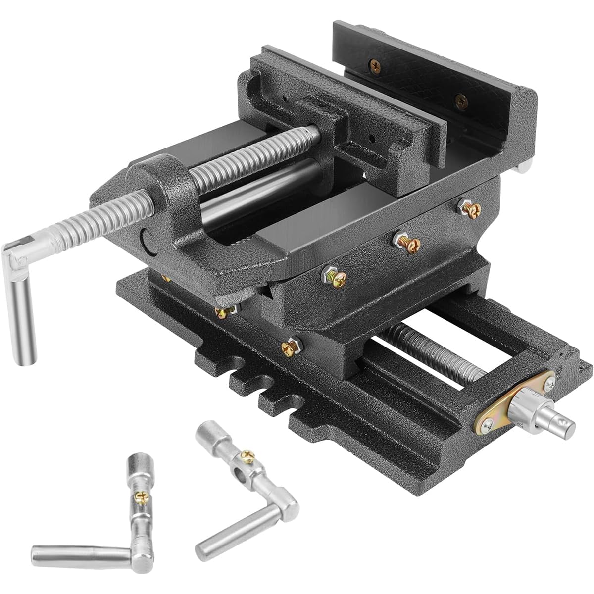 FAHKNS 6 Inch Cross Slide Vise - Heavy Duty Bench Clamp Drill Press Vise for CNC, Woodworking & Milling | 6