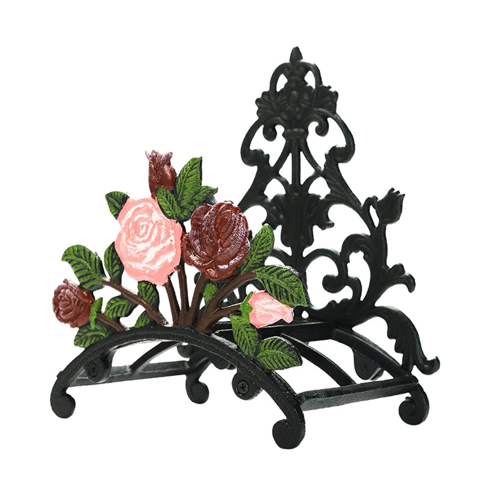 SRNSAEB Heavy Duty Wall Mount Hose Holder - Cute Flower Pattern Hose Reel Storage for Balcony, Yard, Garden - Durable Outdoor Water Hose Hanger Organizer (Perfect for Gardening, Lawn Care & Outdoor Watering)