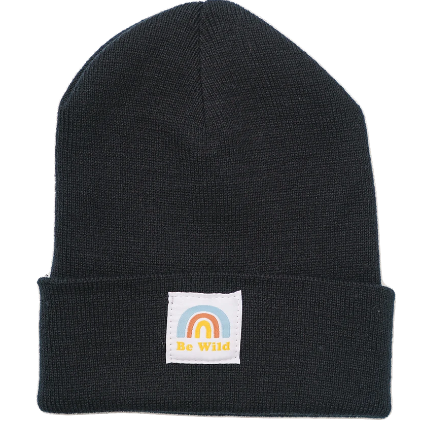 Be Wild Cuffed Beanie - Winter Knit Hat for Men & Women - Soft Warm Fleece Lined Skull Cap - Perfect for Skiing, Snowboarding & Outdoor Activities